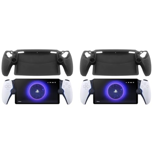 ZORBES® Silicone Cover for Sony PlayStation Portal Case Protective Skin Anti-Slip Controller Grip Design Fashion Black 2 PCS ZORBES® Silicone Cover for Sony PlayStation Portal Case Protective Skin Anti-Slip Controller Grip Design Fashion Black 2 PCS